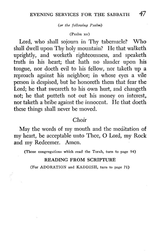 Evening Shabbat Service & Festival Prayers - p. 47